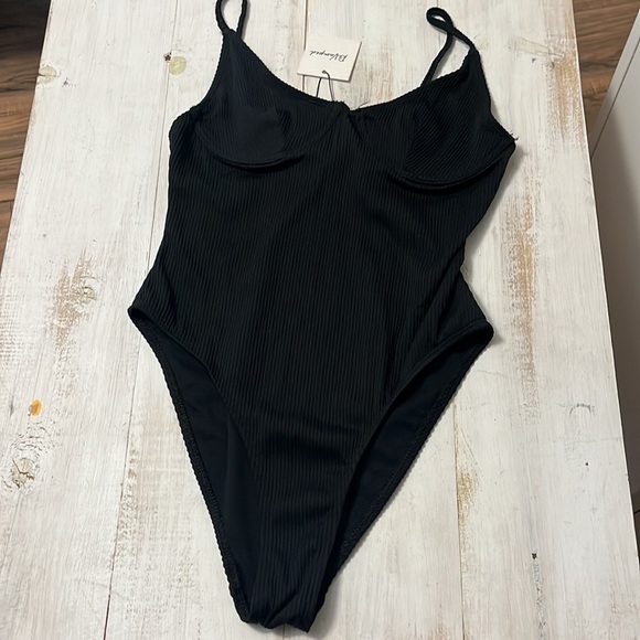 Revamped Tops Nwt Revamped Small Black Bodysuit Underwire Ribbed Strappy Cups Sexy Going Out